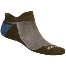 Brooks Infiniti Race Day Socks - Wool, Double Tab, Below-the-Ankle (For Men and Women) in Chocolate/Beige/Chambray - 2nds