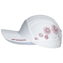 Brooks Printed Mesh Running Cap (For Men and Women) in White/Cerise - Closeouts