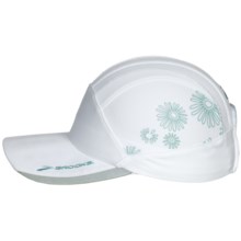 Brooks Printed Mesh Running Cap (For Men and Women) in White/Turquoise - Closeouts