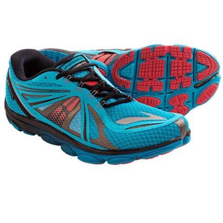 Brooks PureCadence 3 Minimalist Running Shoes (For Men) in Caribbean Sea/Black/High Risk Red