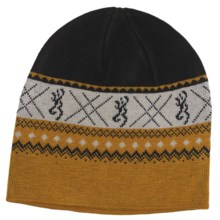 Browning Nordic Knit Beanie Hat (For Men) in Black/Gold - Closeouts