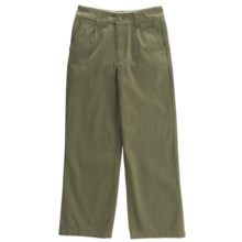 Brushed Cotton Twill Pants (For Boys) in Hunter - Closeouts