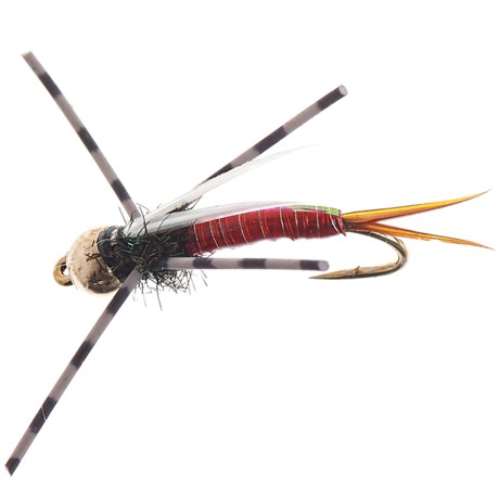 Fulling Mill Bubba?s Electric Prince Nymph Fly - Dozen - RED (16 )