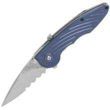 Buck Knives Impulse Folding Pocket Knife - Assisted Open, Combo Edge, Liner Lock in Blue - Closeouts