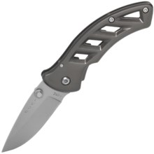 Buck Knives Parallex Folding Pocket Knife - Straight Edge, Frame Lock in Grey - Closeouts