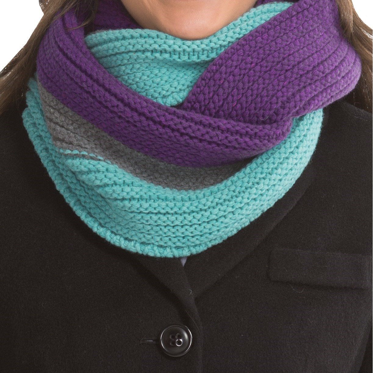 Buff Bark Infinity Scarf Wool Blend (For Women) in Violet