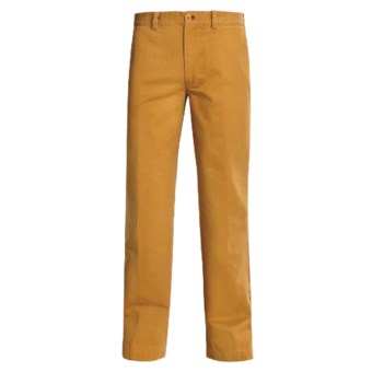 Bugatchi Uomo Cotton Casual Pants - Flat Front (For Men) in Gold