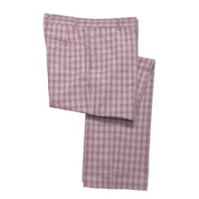 Bugatchi Uomo Cotton Casual Pants - Flat Front (For Men) in Purple Plaid - Closeouts