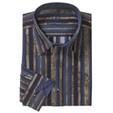 Bugatchi Uomo Jamison Paisley Sport Shirt - Long Sleeve (For Men) in Navy/Brown - Closeouts
