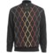 Bullock & Jones Argyle Sweater - Zip Neck, Cotton-Cashmere-Wool (For Men) in Black