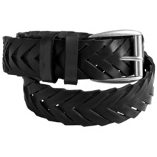 Bullock & Jones Chevron Belt - Leather (For Men) in Black - Closeouts