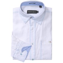 Bullock & Jones Contrast Shirt - Linen, Long Sleeve (For Men) in White - Closeouts