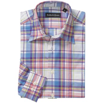Bullock & Jones Cotton Plaid Shirt - Spread Collar, Long Sleeve (For Men) in Blue/Pink