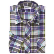 Bullock & Jones Cotton Plaid Shirt - Spread Collar, Long Sleeve (For Men) in White/Purple/Charcoal - Closeouts