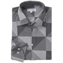 Bullock & Jones Cotton Shirt - Contrast Collar & Cuff, Long Sleeve (For Men) in Grey/Black - Closeouts