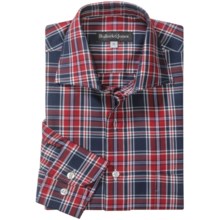 Bullock & Jones Cotton Shirt - Contrast Collar & Cuff, Long Sleeve (For Men) in Scarlet Red/Navy - Closeouts
