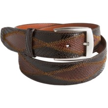 Bullock & Jones Genuine Lizard Patchwork Belt (For Men) in Black/Brown - Closeouts