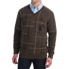 Bullock & Jones Geometric Sweater - V-Neck (For Men) in Chocolate Heather - Closeouts