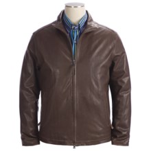 Bullock & Jones Lambskin Leather Jacket (For Men) in Tribeca Brown - Closeouts
