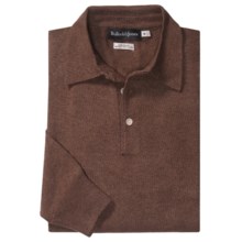 Bullock & Jones Luxe Wool-Cashmere Polo Shirt - Long Sleeve (For Men) in Brown - Closeouts
