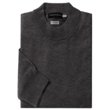 Bullock & Jones Luxury Mock Neck Sweater - Wool-Cashmere (For Men) in Dark Charcoal - Closeouts