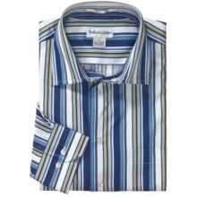 Bullock & Jones Modern Bar Stripe Shirt - Long Sleeve (For Men) in Blue/White/Green - Closeouts