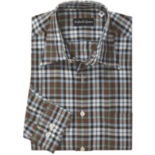 Bullock & Jones Point Collar Shirt - Long Sleeve (For Men) in Brown/Green/Black - Closeouts