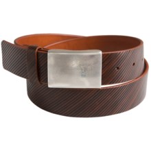 Bullock & Jones Righello Diagonal Belt - Leather (For Men) in Chocolate - Closeouts
