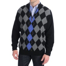 Bullock & Jones San Gregorio Argyle Sweater - Wool-Cashmere (For Men) in Black - Closeouts