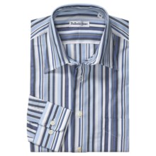 Bullock & Jones Stripe Shirt - Long Sleeve (For Men) in Navy/White/Blue - Closeouts