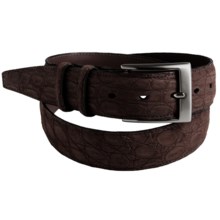 Bullock & Jones Sueded Caiman Crocodile Belt (For Men) in Brown - Closeouts