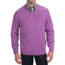 Bullock & Jones V-Neck Sweater - Silk-Cotton-Cashmere (For Men) in Plum - Closeouts