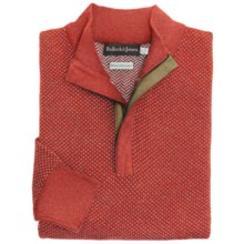 Bullock & Jones Wool-Cashmere Birdseye Sweater - Zip Neck (For Men) in Rust - Closeouts