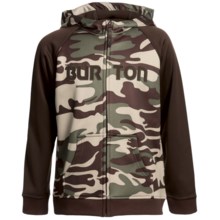 Burton Bonded Fleece Hoodie Sweatshirt - Full Zip (For Boys) in Trooper Camo - Closeouts