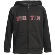 Burton Bonded Fleece Hoodie Sweatshirt - Full Zip (For Boys) in True Black - Closeouts
