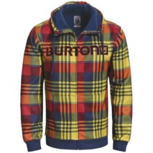Burton Bonded Hooded Sweatshirt - Full Zip (For Men) in Team Blue/Vandyke Plaid - Closeouts