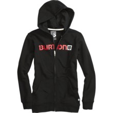 Burton Logo Horizontal Hoodie Sweatshirt - Full Zip (For Boys) in True Black - Closeouts