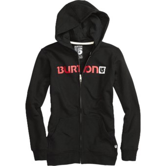Burton Logo Horizontal Hoodie Sweatshirt - Full Zip (For Boys) in True Black