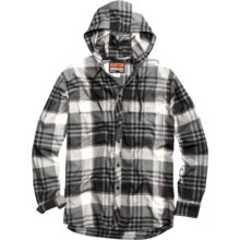 Burton Ruckus DryRide Hooded Flannel Shirt - Long Sleeve (For Men) in True Black Vandyke Plaid - Closeouts