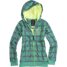 Burton Scoop Fleece Hoodie Sweatshirt - Full Zip (For Girls) in Paradise Punkster Plaid - Closeouts