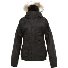 Burton Tabloid Jacket - Insulated, Fur-Trimmed Hood (For Women) in True Black - Closeouts