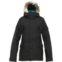 Burton The White Collection Parka Jacket - Insulated, Faux-Fur-Trimmed Hood (For Women) in True Black - Closeouts