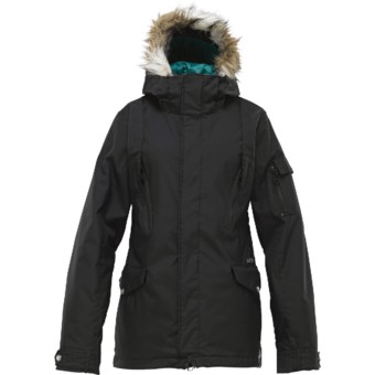 Burton The White Collection Parka Jacket - Insulated, Faux-Fur-Trimmed Hood (For Women) in True Black