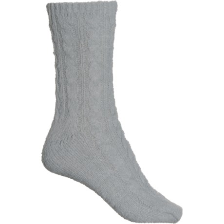 LEMON Buttermilk Cable Boot Socks - Crew (For Women) - CHARCOAL (O/S )