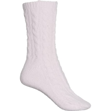 LEMON Buttermilk Cable Boot Socks - Crew (For Women) - LILAC (O/S )