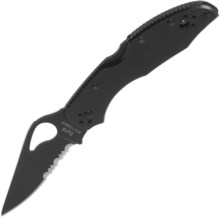 Byrd by Spyderco Meadowlark 2 Folding Knife - Combo Edge, Lockback in Black - Closeouts