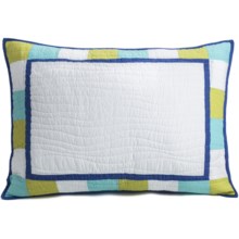 C & F Enterprises Cyan Patchwork Pillow Sham - Standard in Cyan - Closeouts