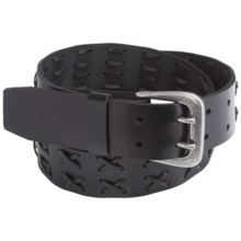 C-Red X Laced Belt - Leather (For Men) in Black - Closeouts