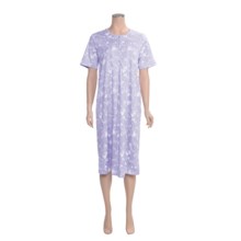 Calida Anemone Night Gown - Interlock Cotton, Short Sleeve (For Women) in Pastel Mauve - Closeouts