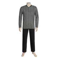 Calida Atlantic Pajamas - Long Sleeve (For Men) in Black - Closeouts